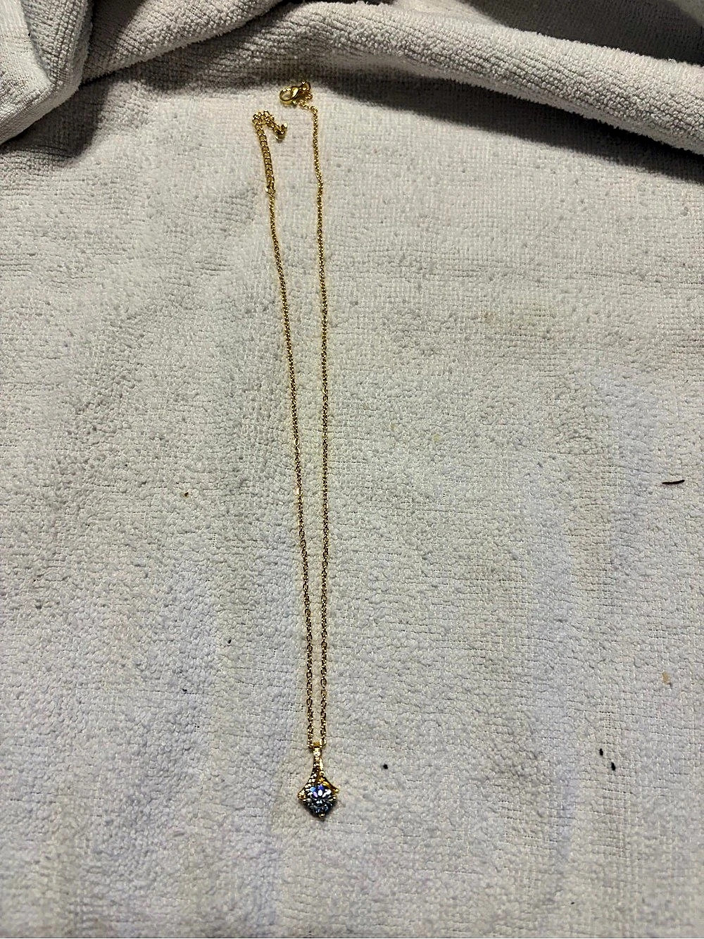 Gold Plated necklace with 1 carat moissanite diamond